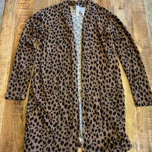 Leopard print open cardigan